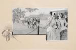 Henri DILLON (1850-1909)
"Jour de courses", carte à gratter (*) contrecollée...
