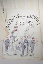 Henri  BRISPOT
"Croquis sur la Mobile de l'Oise", Portfolio de...