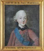 ECOLE RUSSE du 18ème siècle. "Portrait présumé de Paul Ier...