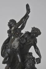 CLODION Claude Michel (1738-1814) (d'après). "Deux baccantes dansant et jeune...