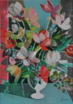 HILAIRE, Camille (1916-2004). Bouquet de fleurs. Lithographie EA n°10/10. Encadrée...