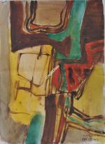 TOLMER, Roger (1908-1988). Composition. Aquarelle sur papier signée et datée...