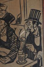 CARAN D'ACHE (1858-1909). Caricature : "bistro". Encre de chine, signée...