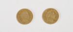 MONNAIES (deux) en or 10 francs Napoléon III 1857 et...