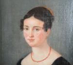 ECOLE FRANCAISE du 19ème siècle. Portrait de jeune fille. Huile...