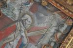 RELIQUAIRE : gravure polychrome d'un pape dans un entourage de...