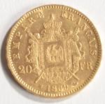 MONNAIE de 20 francs or Napoléon III 1869. Poids :...