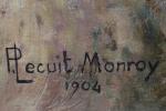 LECUIT-MONROY Paul (1858-?). "Basse cour", huile sur toile signée en...