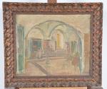 LELLOUCHE, Jules (1903-1963). Intérieur de mosquée. Huile sur toile signée...
