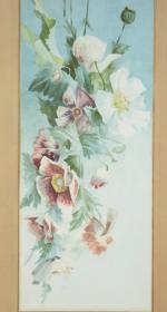ECOLE FRANCAISE vers 1900. Bouquets floraux. Paire d'aquarelles sur papier....