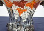 ALAZOYES FRANCE - Vase circulaire col évasé en verre émaillé...