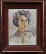 LIBROWICZ. Katherine (1912-1991). "Portrait d'Eliane", huile sur toile signée et...