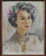 LIBROWICZ. Katherine (1912-1991). "Portrait d'Eliane", huile sur toile signée et...