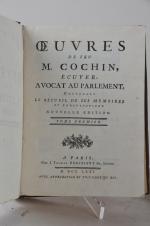 COCHIN. 
OEuvres, contenant le recueil de ses mémoires, et consultations....