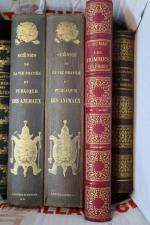 REUNION d'OUVRAGES (1 carton) dont oeuvres de Beaumarchais, deux volumes,...