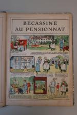 ALBUM bande-dessinée l'automobile de Bécassine, édition Gautier-Languereau, couverture rigide, 1923,...