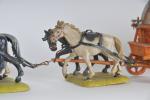 ELASTOLIN /Moyen-âge. Chariot quatre chevaux (incomplet)