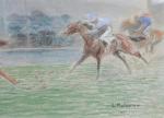 MALESPINA Louis (1874-1940). "Arrivée" (couleurs : Edmond Blanc), Pastel signé en...