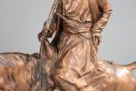 MÊNE, Pierre-Jules (1810-1879). "Cavalier africain", imposant bronze orientaliste, probablement fonte...