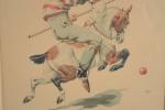 CONDAMY Charles (de) (1855-1913). "Joueur de polo", gouache signée en...