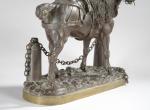 MOIGNEZ Jules (1835 -1894). " Cheval de hallage", Bronze à...