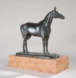 d'ILLIERS Gaston (1876-1932). "War-Claim" ou "Demi-sang", bronze à patine brune...