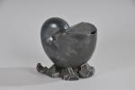 SUCRIER de forme nautile sur rocaille en métal argenté, attribué...
