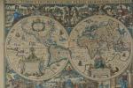 REEDITION d'une carte mondiale en couleur. 44 x 61 cm....