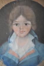 ECOLE FRANCAISE du 19ème siècle. "Portrait d'enfant", pastel sur papier...