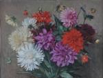 AUDFRAY Paul (1893-1957). "Les dahlias", huile sur toile signée en...