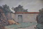 LABICHE, Charles Emile (fin du 19ème siècle). "Basse-cour", huile sur...