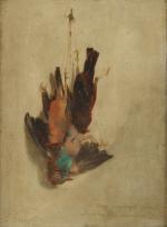 LEMENOREL, Ernest Emile (1848 - ?). "Nature morte aux oiseaux", huile...
