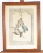 TRAVIES, Edouard (1809-1876). "Trophées d'oiseaux", trois lithographies en couleurs, dont...