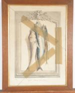 TRAVIES, Edouard (1809-1876). "Trophées d'oiseaux", trois lithographies en couleurs, dont...
