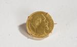 MONNAIE en or jaune 18k de 20 francs 1856. Montée...