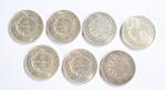 MONNAIES en argent :Trois 50 francs hercule et huit 10...