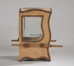 CHAISE à porteur toilée miniature formant vitrine, 19ème siècle. H :...