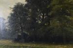 VERSTRAETE, Theodoor (1851-1907). Paysage en bord de rivière. Huile sur...