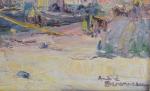 BERONNEAU, André (1886-1973). "Tartane à St Tropez". Huile sur panneau...