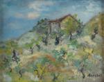 ANTCHER, Isaac (1899-1992). Paysage de vignes. Huile sur toile signée...
