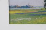 TESSIER, Louis Adolphe (1858-1915). "Paysage bord de Loire" pastel, signé...