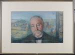OTT Lucien (1870-1927). "Portrait à Pont-Aven", pastel signé du monogramme...