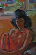 LOMBARD, Jean (1895-1983). "La martiniquaise", huile sur toile signée en...