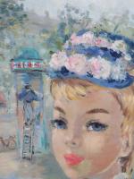 ALLEROUX, Jean (20ème siècle). "Jeune femme au chapeau", huile sur...