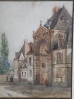 * GUIAUD Georges François (1840-1893). "Porte d'une ville", aquarelle sur...