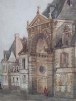 * GUIAUD Georges François (1840-1893). "Porte d'une ville", aquarelle sur...