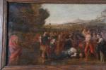 ECOLE FLAMANDE du 17ème siècle. "Décapitation", huile sur panneau. 31,5...