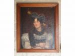 ECOLE FRANCAISE vers 1830. «Portrait de femme au turban»