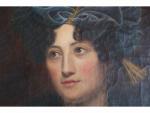 ECOLE FRANCAISE vers 1830. «Portrait de femme au turban»