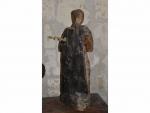 SUJET «Vierge à lEnfant» en bois sculpté